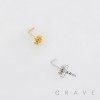 DIMENSIONAL FLORAL MULTI CZ CLUSTER POLISH 316L SURGICAL STEEL L-SHAPE NOSE BOX